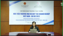 Hội nghị giao thương trực tuyến xúc tiến thương mại và hợp tác doanh nghiệp Việt Nam – Ấn Độ 2022