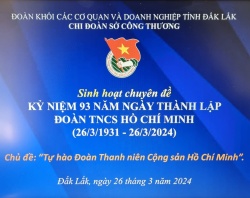 Chi đoàn Sở Công Thương sinh hoạt chuyên đề kỷ niệm 93 năm Ngày thành lập đoàn TNCS Hồ Chí Minh  (26/3/1931 - 26/3/2024)