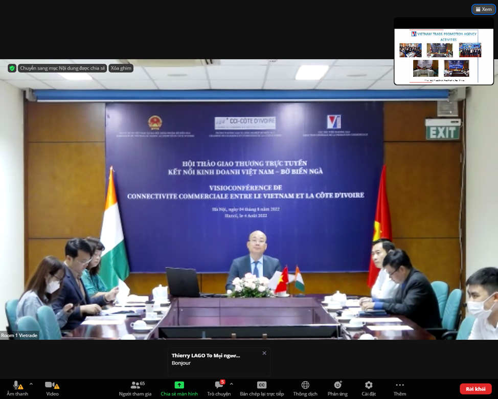 Hội thảo trực tuyến Kết nối kinh doanh Việt Nam - Bờ Biển Ngà